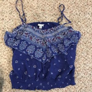 American Eagle Spaghetti Strap Patterned Tank Top